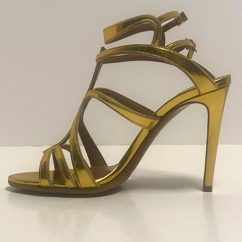 Tabitha Simmons Gold Metallic Leather Sandal